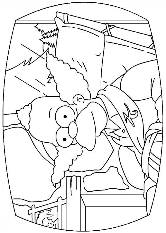 Plansa de colorat cu Familia Simpsons 5 45